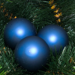 Kerstballen blauw mat