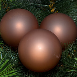 Kerstballen bruin mat