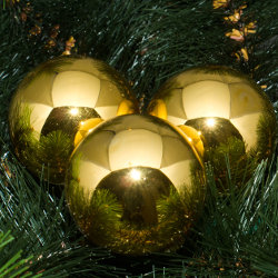 Kerstballen goud glanzend