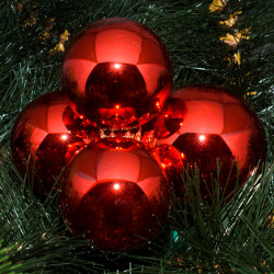 Kerstballen rood glanzend