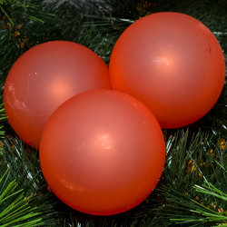 Kerstballen rood mat