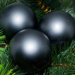 Kerstballen zwart mat